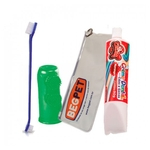 Conjunto Higiene Bucal para pets (Creme Dental Morango/Escova/Bolsa)