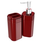 Ficha técnica e caractérísticas do produto Conjunto para Banheiro Coza Splash Vermelho - 2 Peças