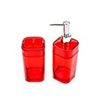 Ficha técnica e caractérísticas do produto Conjunto para Banheiro Splash Vermelho - Coza