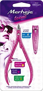 Ficha técnica e caractérísticas do produto Conjunto Teens - Alicate para Cutículas + Cortador de Unhas - Pink