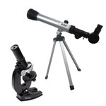 Ficha técnica e caractérísticas do produto Conjunto Telescópio Refrator com Tripé + Kit Microscópio Infantil Vivitar- OPE8 VIVTELMIC20