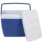 Ficha técnica e caractérísticas do produto Cooler Caixa Térmica 26l Azul C/ Alça e Porta Copos Mor