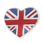 Ficha técnica e caractérísticas do produto Coração Esmalte Union Jack Broche Pin Bandeira Nacional Britânica Com Pino