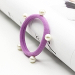 Ficha técnica e caractérísticas do produto Corda de pérolas atado cabelo Rodada Amarrado Cabelo Elastic Flor Jelly Purple2298
