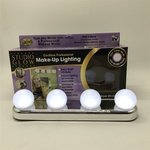 Ficha técnica e caractérísticas do produto Cordless Super Bright Espelho Estúdio brilho Make Up Iluminação com 4 LAMPADAS LED