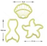 Ficha técnica e caractérísticas do produto Cortador Sereia - Kit com 3 Peças