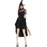 Ficha técnica e caractérísticas do produto Cosplay Halloween Witch Preto melhorado Magro Party Dress Horrifying Mulheres Páscoa Desempenho COS roupa do disfarce vestido
