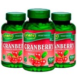 Cranberry 500mg - 3 Un de 120 Cápsulas - Unilife