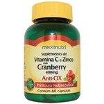 Ficha técnica e caractérísticas do produto Cranberry + Vitamina C e Zinco - Antiox - 60 Cápsulas - Maxinutri