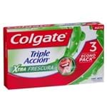 Ficha técnica e caractérísticas do produto Crema Dental Colgate Triple Acción, Extra Fresh, 75 Ml, 3 Unid