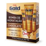 Ficha técnica e caractérísticas do produto Creme de Tratamento Niely Gold Bomba de Hidratação Chocolate Ampola com 03 Unidades 15ml Cada