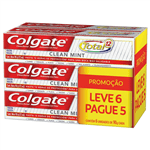 Ficha técnica e caractérísticas do produto Creme Dental Colgate Total 12 Clean Mint 90g Promo Leve 6 Pague 5 CD COLGATE TOTAL-12 90G LV6PG5 CLEAN MINT