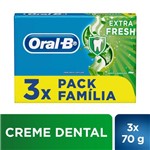 Ficha técnica e caractérísticas do produto Creme Dental Oral B Extrafresh com 3 Unidades 70g