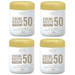 Ficha técnica e caractérísticas do produto Creme Facial Rosto 50 Anos Anti Rugas Colágeno Vitamina e Lucys 100g 4un
