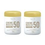 Ficha técnica e caractérísticas do produto Creme Facial Rosto 50 Anos Anti Rugas Colágeno Vitamina E Lucys 100g 2un
