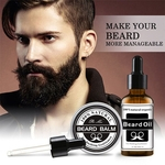 Ficha técnica e caractérísticas do produto Crescimento Beard Set Natural suave barba bálsamo de crescimento da barba ferramenta Styling Bigode Orgânica Óleo