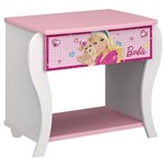 Ficha técnica e caractérísticas do produto Criado-Mudo Infantil Pura Magia Barbie Star com 1 Gaveta - Rosa/Branco