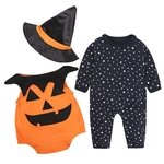 Ficha técnica e caractérísticas do produto Criança infantil 3Pcs Costume Happy Halloween Outfit Set abóbora Romper Pants Set