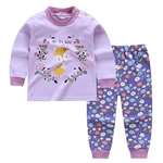 Ficha técnica e caractérísticas do produto Crianças 100% algodão manga comprida roupa Conjuntos Tops Calças Baby roupas quentes conjuntos de roupa interior de crianças
