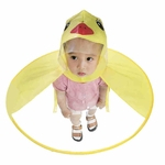 Ficha técnica e caractérísticas do produto  Crianças bonito Brasão Duck Chuva UFO Umbrella Hat Hands Free Raincoat