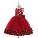 Ficha técnica e caractérísticas do produto Hao Crianças Completa Menina Rose Princess Party Dress Vestido Costume