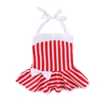 Ficha técnica e caractérísticas do produto Amyove Lovely gift Crianças Sling Swimsuit Red White Stripes bowknot Piscina Jumpsuit