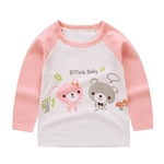 Ficha técnica e caractérísticas do produto Crianças T-shirt Manga Comprida Pure Cotton Baby Crianças Dos Desenhos Animados Bottoming Shirt Jacket