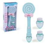 Ficha técnica e caractérísticas do produto Crianças Toy Elétrica desenhos animados Lollipop bolha Maker com música ligeira, sem Bolha da água bolha máquina
