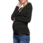 Ficha técnica e caractérísticas do produto Cuidados Lactação shirt de maternidade roupas de maternidade profunda Collar Cruz Impressão Enfermagem shirt Material de maternidade