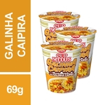 Ficha técnica e caractérísticas do produto Cup Noodles Galinha Caipira Nissin 69g Pote Kit c/ 03un