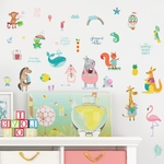 Ficha técnica e caractérísticas do produto Cute Animal Baby Removível DIY Wall Art Mural Sticker Decal Bedroom Decor