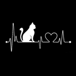 Ficha técnica e caractérísticas do produto Decoração Car Electrocardiograma do gato dos desenhos animados Moda Etiqueta