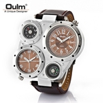 Ficha técnica e caractérísticas do produto Decorative Thermometer Compass Men's Sports Watch Two Time Zone Men's Watches