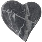 Ficha técnica e caractérísticas do produto Decorativo Cerâmica Marble Heart 13,5cmx13cmx15cm Cinza