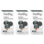 Ficha técnica e caractérísticas do produto Depilflax Negra Cera Depilatória Quente 250g (Kit C/03)