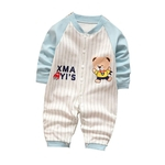 Ficha técnica e caractérísticas do produto BLU Desenhos animados Pure roupa algodão de manga comprida do bebê Macacão Casual para Home Crawling