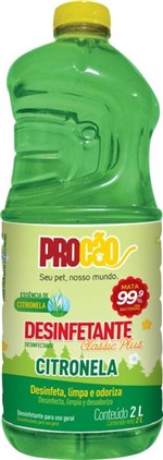 Ficha técnica e caractérísticas do produto Desinfetante Classic Plus Citronela Procão 2Lts - Procao