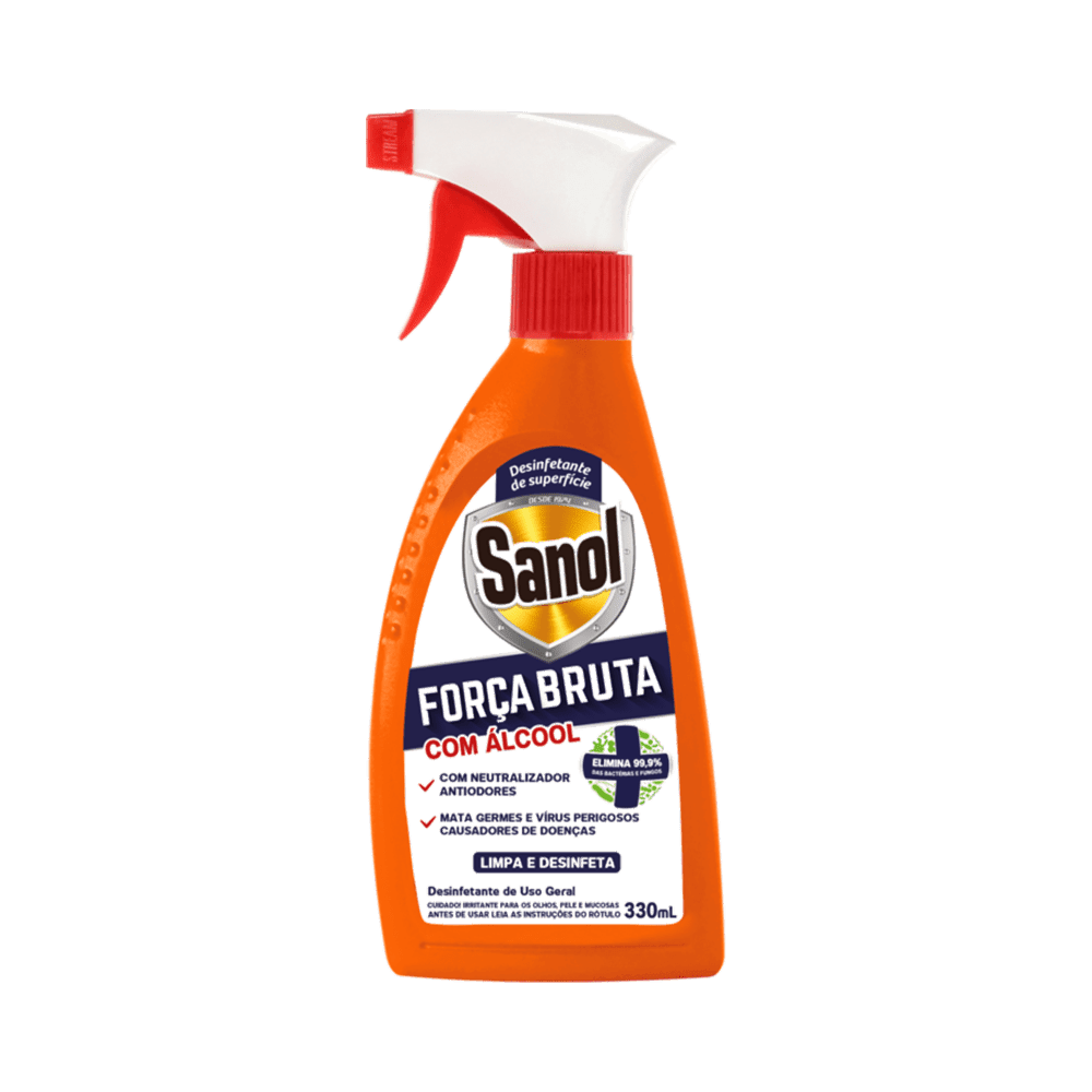 Ficha técnica e caractérísticas do produto Desinfetante Spray Sanol Força Bruta Original com Álcool 330ml