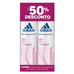Ficha técnica e caractérísticas do produto Desodorante Aerosol Adidas Feminino Control 91g 2 Unidades