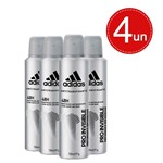 Ficha técnica e caractérísticas do produto Desodorante Aerosol Adidas Invisible Masculino 150ml Leve 4 Pague 7,50 em Cada