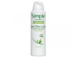 Desodorante Aerosol Antitranspirante Unissex - Simple Kind To Skin Gentle Care 150ml