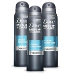 Ficha técnica e caractérísticas do produto Desodorante Aerosol Dove Masculino Clean Comfort 89g Leve 3 Pague 2 Unidades