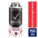 Ficha técnica e caractérísticas do produto Desodorante Aerosol Rexona Antibacterial Invisible Masculino 90g