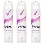 Ficha técnica e caractérísticas do produto Desodorante Aerosol Rexona Feminino Active Emotion 175ml Leve 3 Pague 2 Unidades