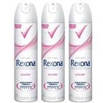 Ficha técnica e caractérísticas do produto Desodorante Aerosol Rexona Feminino Powder 175ml 3 Unidades
