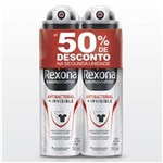 Ficha técnica e caractérísticas do produto Desodorante Aerosol Rexona Masculino Antibacterial Invisible 2 Unidades