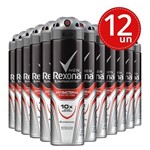 Ficha técnica e caractérísticas do produto Desodorante Aerosol Rexona Men Antibacterial 90g/150ml 12 Unidades