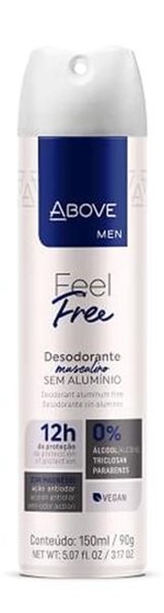 Ficha técnica e caractérísticas do produto Desodorante Aerossol Above Men Feel Free 150ml/90g