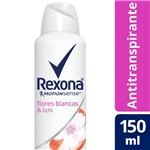 Ficha técnica e caractérísticas do produto Desodorante Aerossol Rexona Flores Brancas e Lichia 150ml