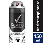 Ficha técnica e caractérísticas do produto Desodorante Antitranspirante Aerosol Rexona Men Invisible 150ML